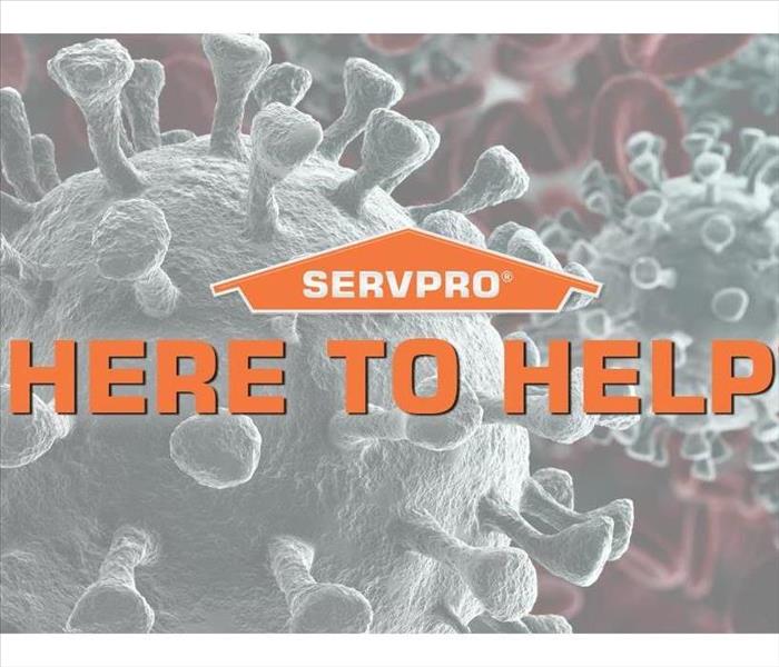 SERVPRO Bacteria logo with "Here to Help" Slogan